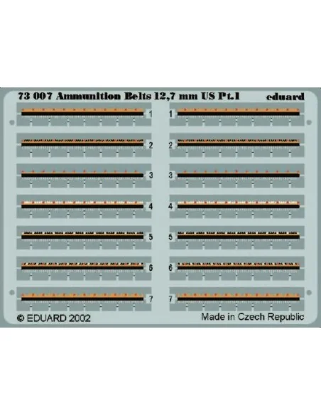 Ammunition Belts 12, 7mm US, 1/72 - Eduard Accessories 73007