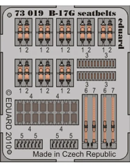 [NO_DESC] B-17G seatbelts for Revell, 1/72 - Eduard Accessories 73019