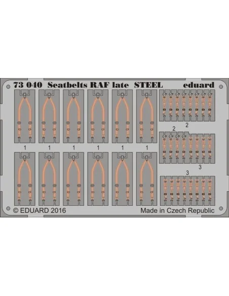 Seatbelts RAF late STEEL, 1/72 - Eduard Accessories 73040