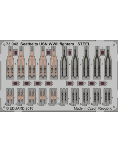 Seatbelts USN WWII fighters STEEL, 1/72 - Eduard Accessories 73042