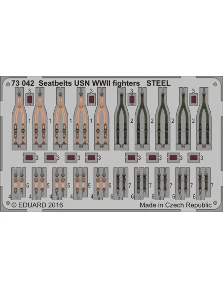Seatbelts USN WWII fighters STEEL, 1/72 - Eduard Accessories 73042