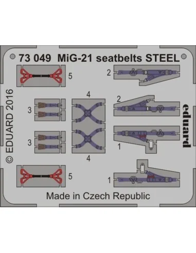 MiG-21 seatbelts STEEL, 1/72 - Eduard Accessories 73049