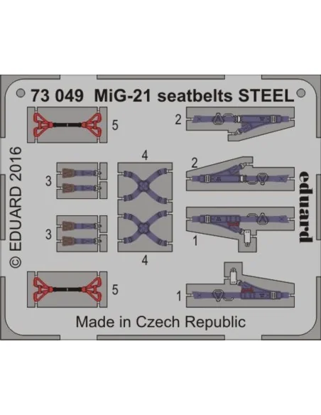 [NO_DESC] MiG-21 seatbelts STEEL, 1/72 - Eduard Accessories 73049