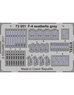 F-4 seatbelts grey STEEL, 1/72 - Eduard Accessories 73051