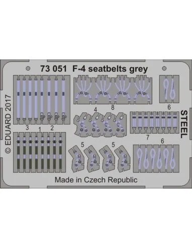 [NO_DESC] F-4 seatbelts grey STEEL, 1/72 - Eduard Accessories 73051