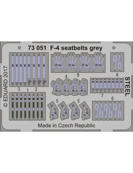 F-4 seatbelts grey STEEL, 1/72 - Eduard Accessories 73051
