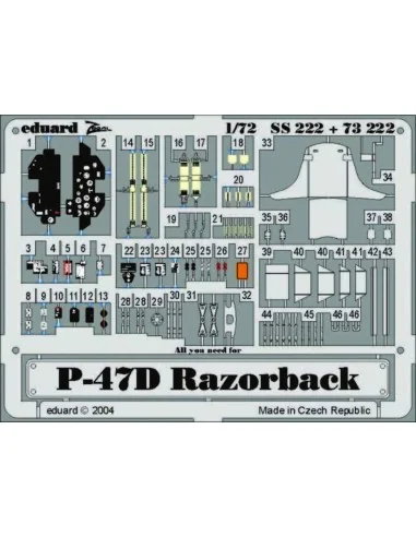 P-47D Razorback, 1/72 - Eduard Accessories 73222