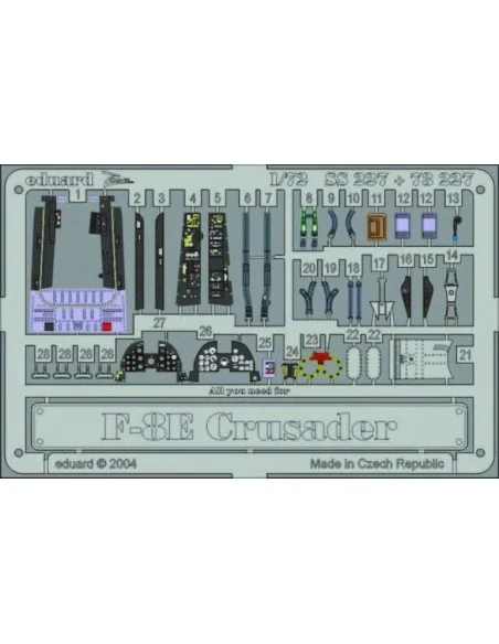 F-8E Crusader, 1/72 - Eduard Accessories 73227