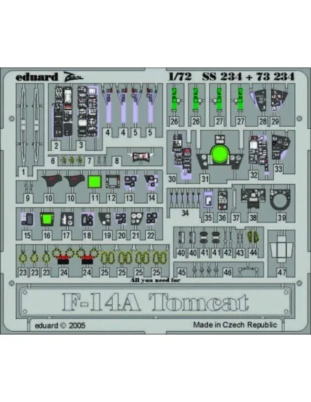 F-14A Tomcat, 1/72 - Eduard Accessories 73234