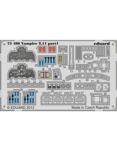 Vampire T.11 for Airfix, 1/72 - Eduard Accessories 73480