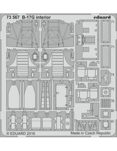 B-17G cockpit interior for Airfix, 1/72 - Eduard Accessories 73567