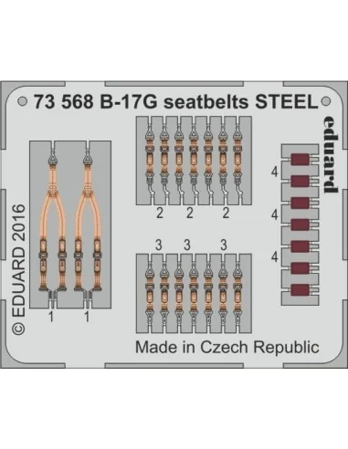 B-17G seatbelts STEEL for Airfix, 1/72 - Eduard Accessories 73568
