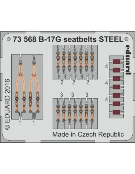 [NO_DESC] B-17G seatbelts STEEL for Airfix, 1/72 - Eduard Accessori...