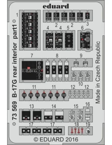 B-17G rear interior for Airfix, 1/72 - Eduard Accessories 73569