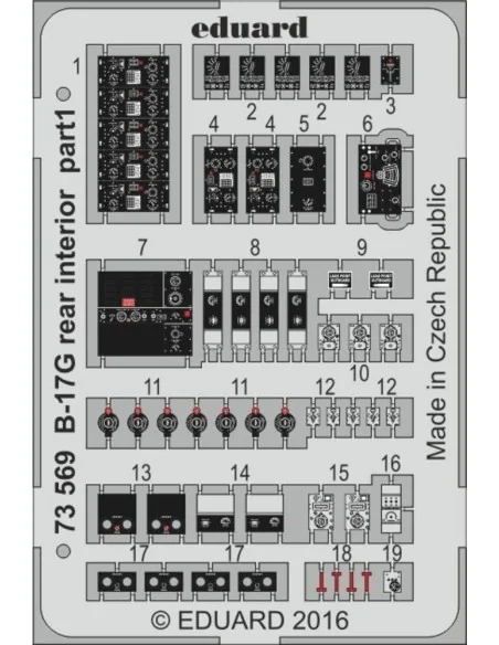 [NO_DESC] B-17G rear interior for Airfix, 1/72 - Eduard Accessories...