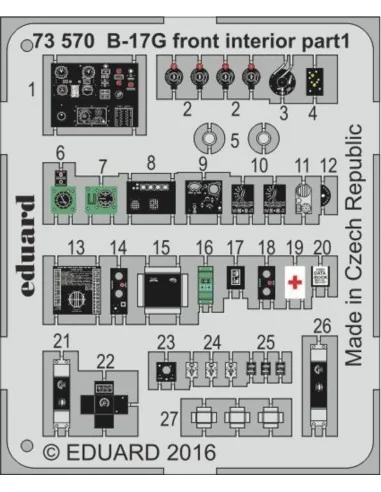 B-17G front interior for Airfix, 1/72 - Eduard Accessories 73570