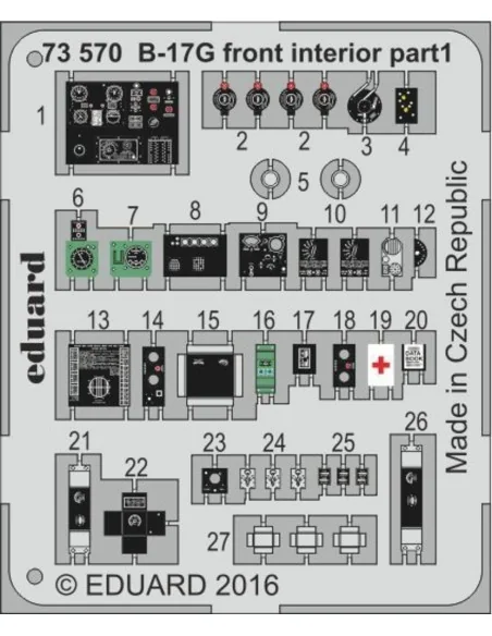 B-17G front interior for Airfix, 1/72 - Eduard Accessories 73570