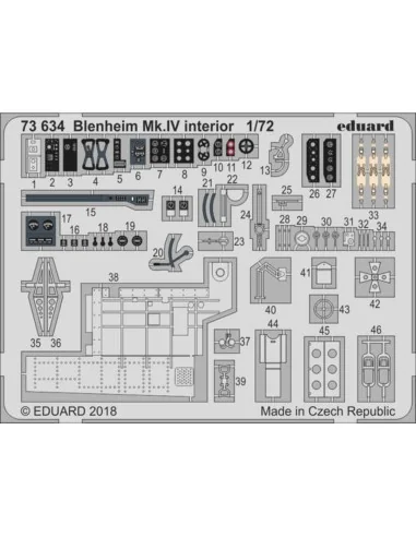 Blenheim Mk.IV interior for Airfix, 1/72 - Eduard Accessories 73634