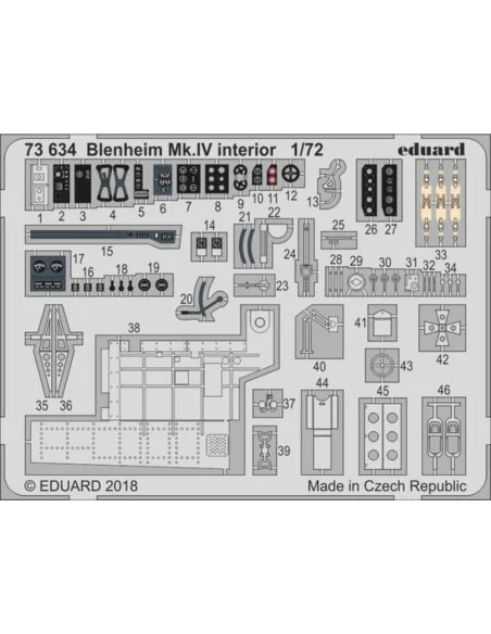 Blenheim Mk.IV interior for Airfix, 1/72 - Eduard Accessories 73634