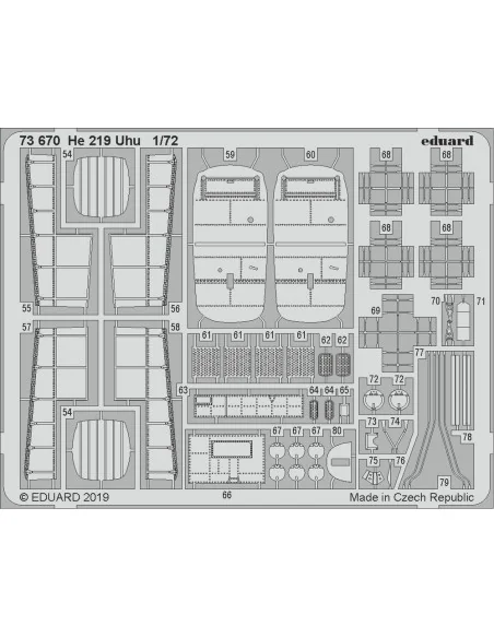 He 219 Uhu for Dragon, 1/72 - Eduard Accessories 73670