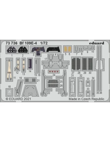 Bf 109E-4 1/72 for SPECIAL HOBBY, 1/72 - Eduard Accessories 73736