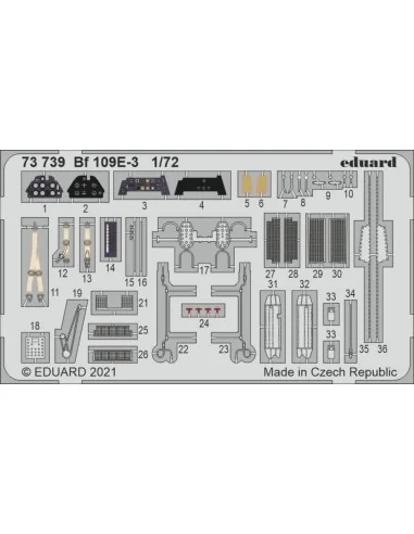 Bf 109E-3 1/72 for SPECIAL HOBBY, 1/72 - Eduard Accessories 73739