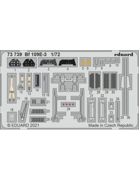 Bf 109E-3 1/72 for SPECIAL HOBBY, 1/72 - Eduard Accessories 73739