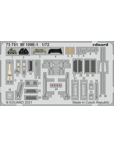 Bf 109E-1 1/72 for SPECIAL HOBBY, 1/72 - Eduard Accessories 73751