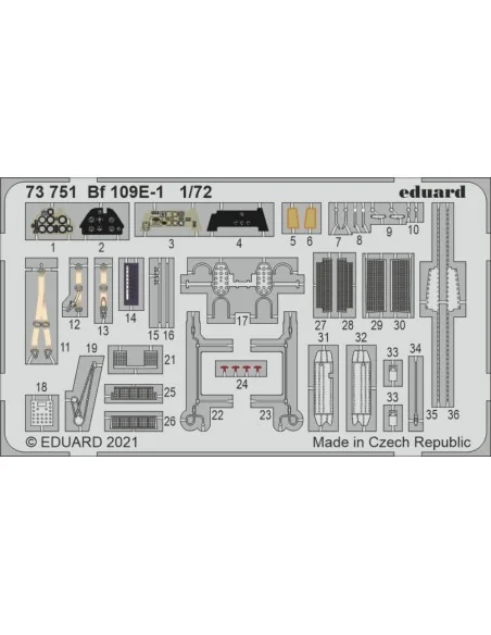 Bf 109E-1 1/72 for SPECIAL HOBBY, 1/72 - Eduard Accessories 73751