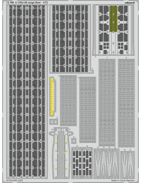 C-130J-30 cargo floor for ZVEZDA, 1/72 - Eduard Accessories 73760