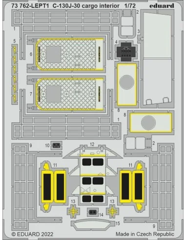 C-130J-30 cargo interior for ZVEZDA, 1/72 - Eduard Accessories 73762