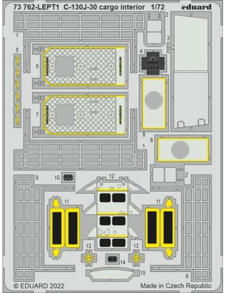 C-130J-30 cargo interior for ZVEZDA, 1/72 - Eduard Accessories 73762