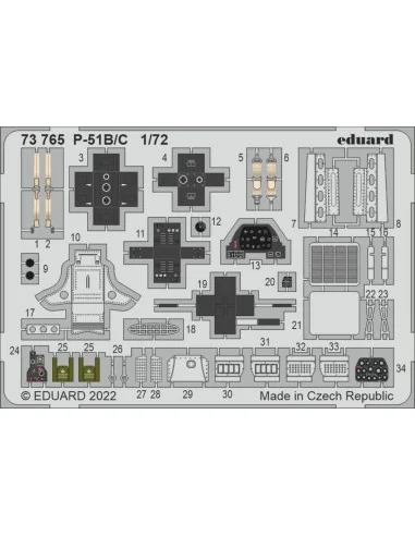 P-51B/C for ARMA HOBBY, 1/72 - Eduard Accessories 73765