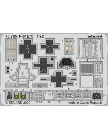 P-51B/C for ARMA HOBBY, 1/72 - Eduard Accessories 73765