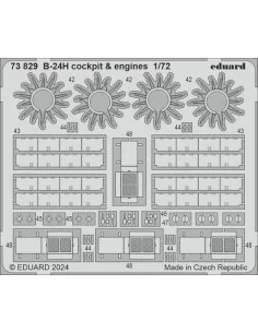 B-24H cockpit & engines, 1/72 - Eduard Accessories 73829