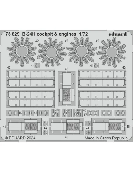 B-24H cockpit & engines, 1/72 - Eduard Accessories 73829