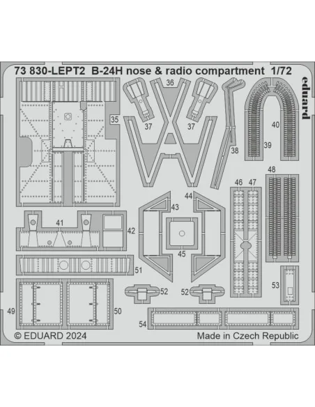 B-24H nose & radio compartment, 1/72 - Eduard Accessories 73830