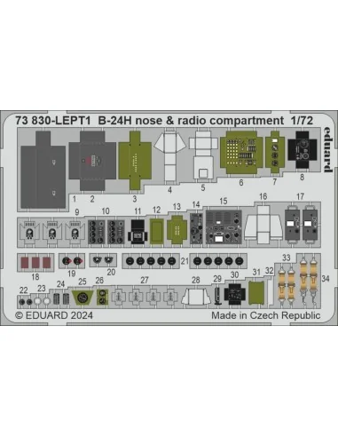 B-24H nose & radio compartment, 1/72 - Eduard Accessories 73830