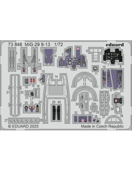 MiG-29 9-13 GREAT WALL HOBBY, 1/72 - Eduard Accessories 73846