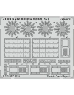 B-24D cockpit & engines for Airfix, 1/72 - Eduard Accessories 73860