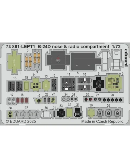 B-24D nose & radio compartment for Airfix, 1/72 - Eduard Accessorie...