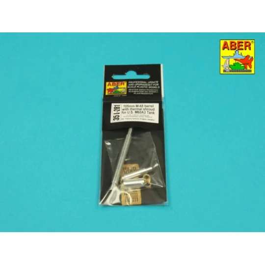 105 mm M-68 barrel with thermal shroud for M60A3 Tank, 1/35 - Aber ...
