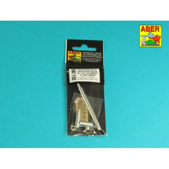 105 mm M-68 barrel with thermal shroud for M48A5 Tank - Aber Models...