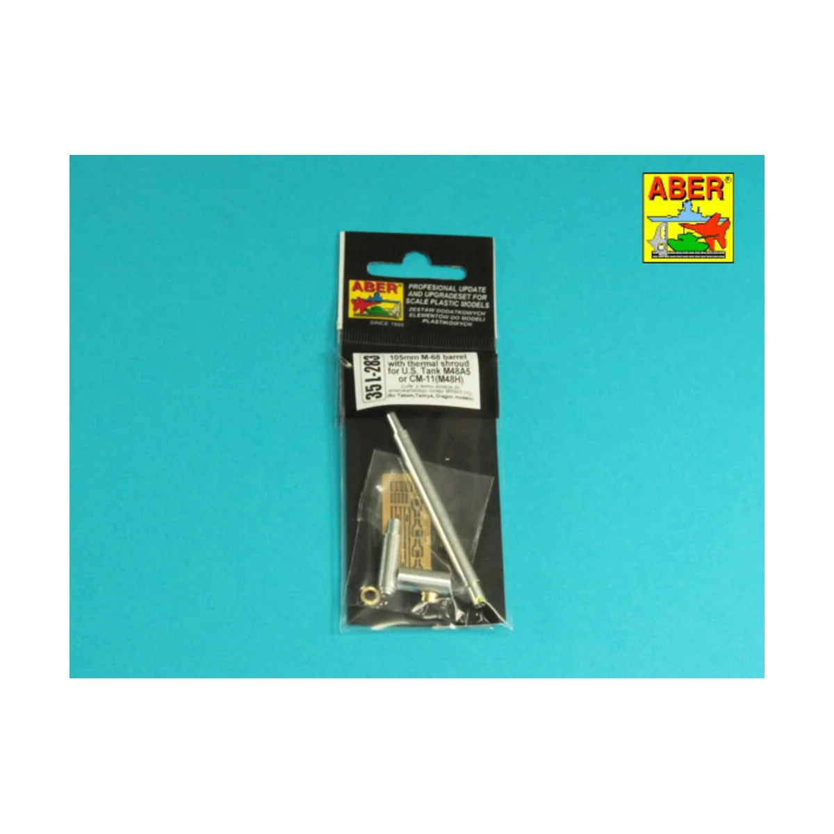 105 mm M-68 barrel with thermal shroud for M48A5 Tank - Aber Models...