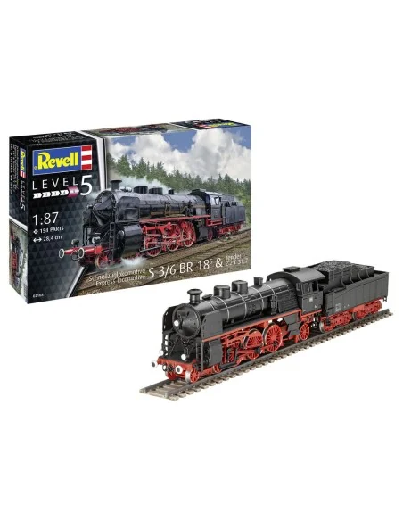 Schnellzuglokomotive S3/6 BR18(5) mit Tender 2‘2’T, 1/87 - Revell 0...
