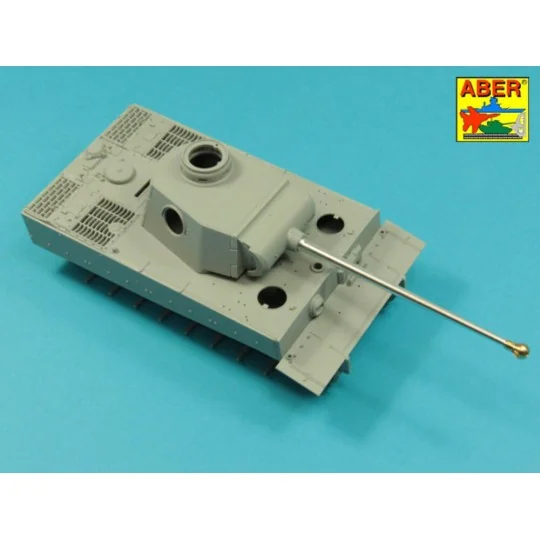 7,5cm gun barrel with single baffle muzzle brake for German Tank Ti...