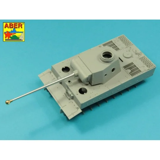 7,5cm gun barrel with single baffle muzzle brake for German Tank Ti...