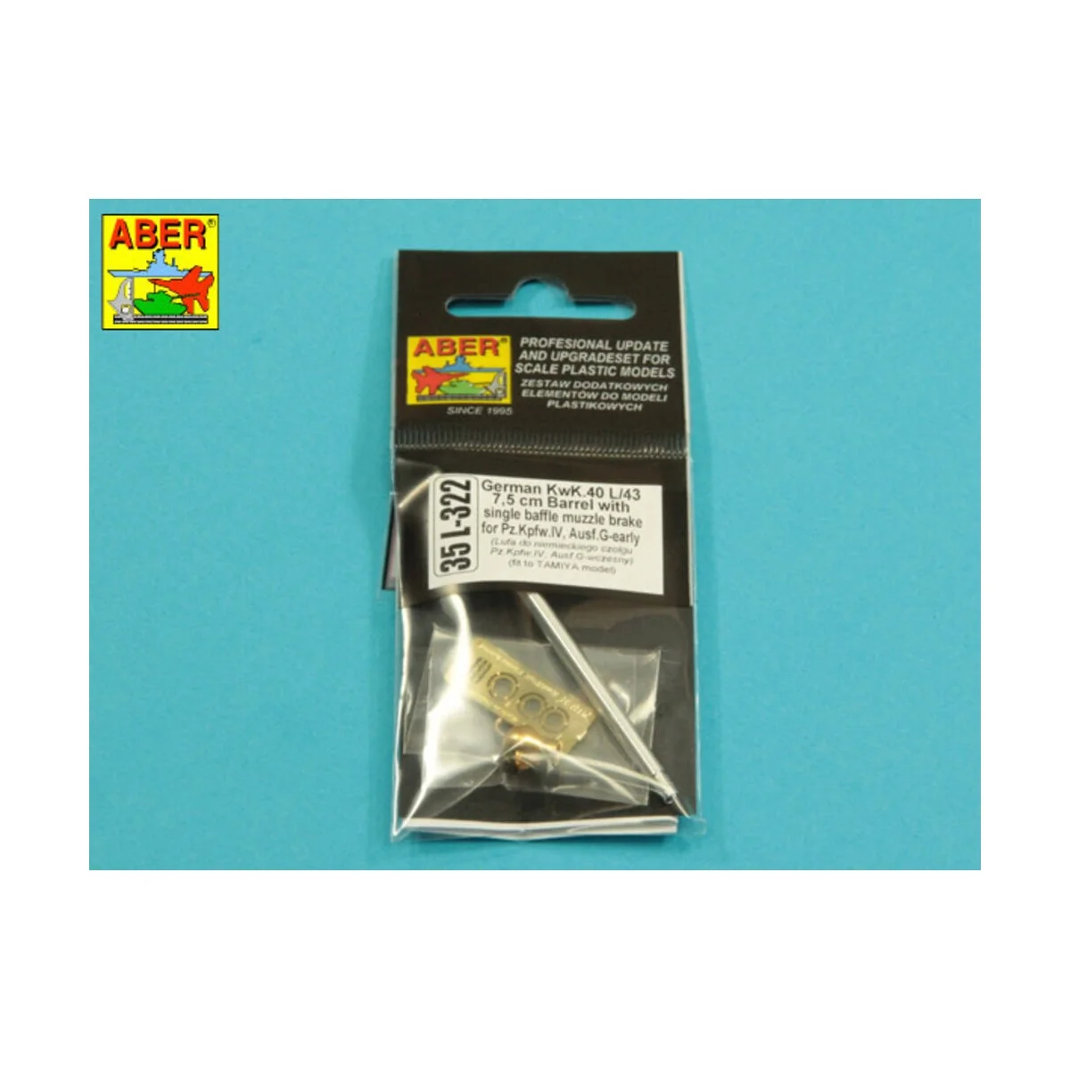 Germ.75mm barrel for KwK40L/43 with single baffle muzzle brake for ...