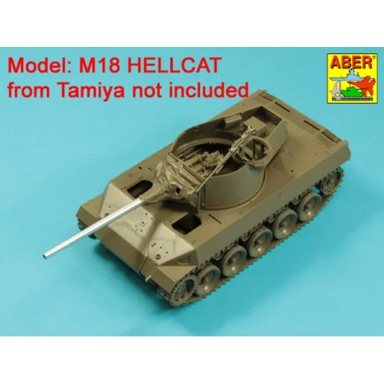 76mm M1A1 Barrel for M18 Helcat U.S. Tank Destroyer - Aber Models 3...
