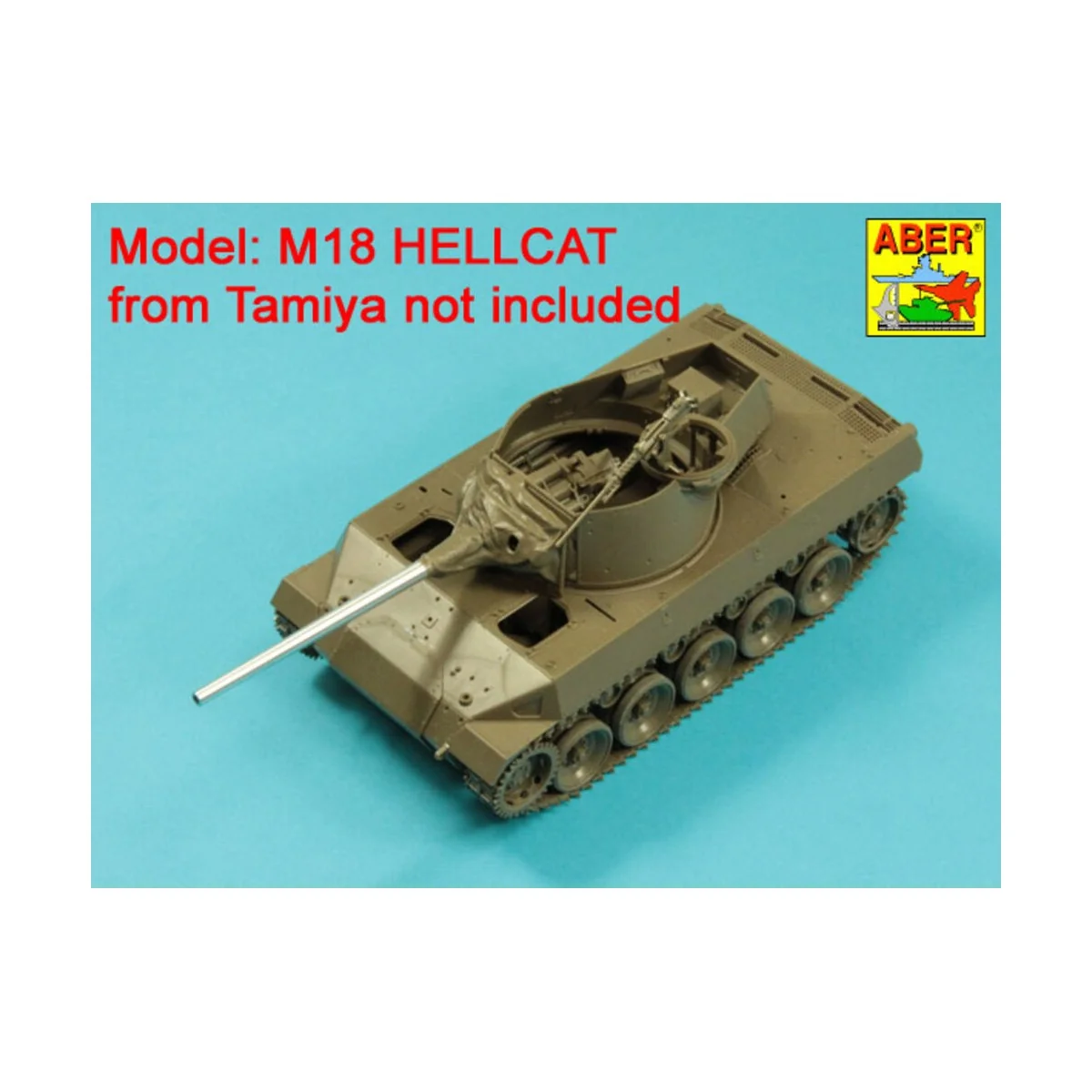 76mm M1A1 Barrel for M18 Helcat U.S. Tank Destroyer - Aber Models 3...